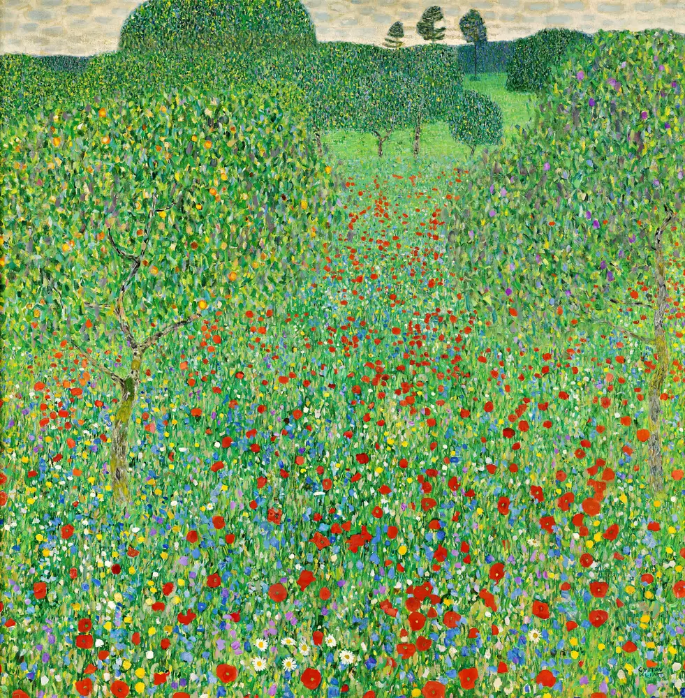 Blühender Mohn Mohnwiese by Gustav Klimt