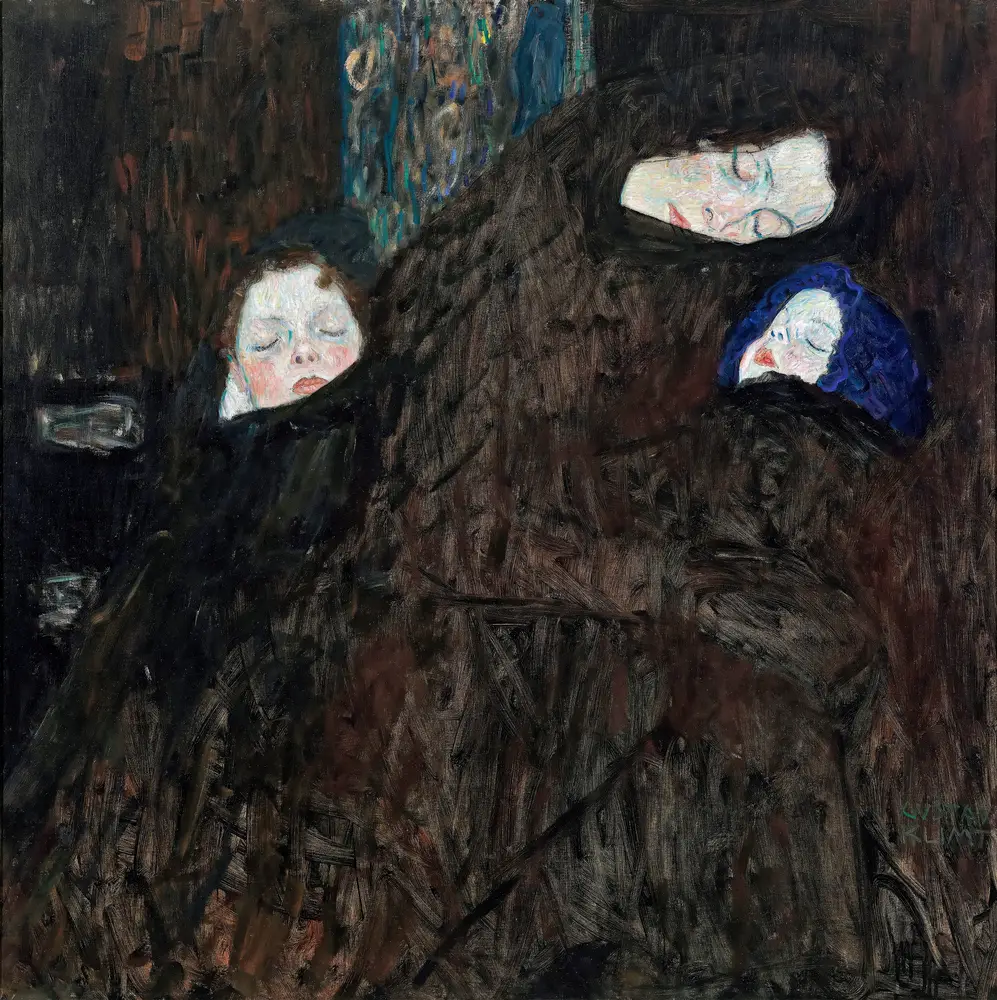 Mother with two children (family) by Gustav Klimt