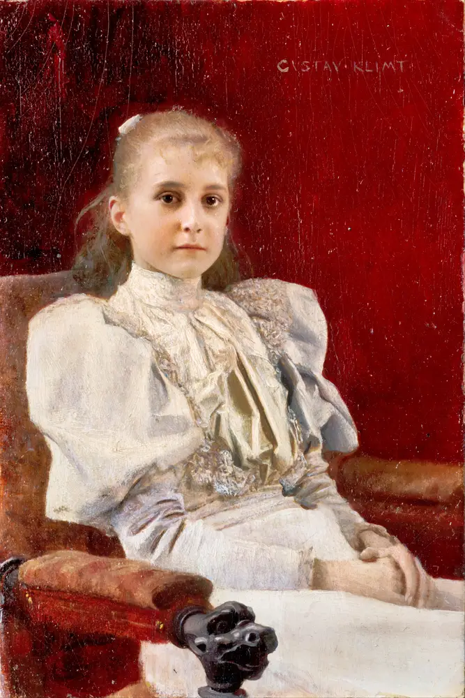 Seated Young Girl by Gustav Klimt