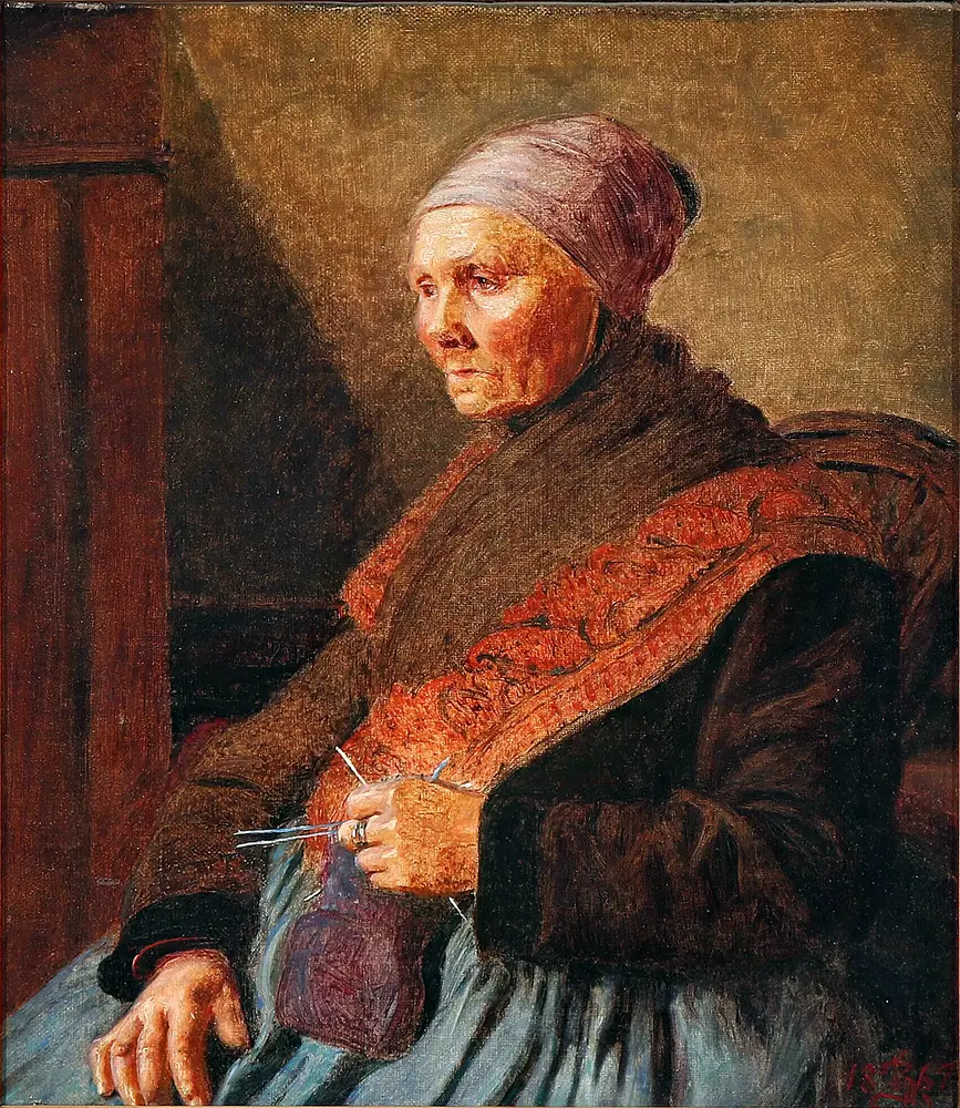 En Amagerkone (1867) by Kristian Zahrtmann