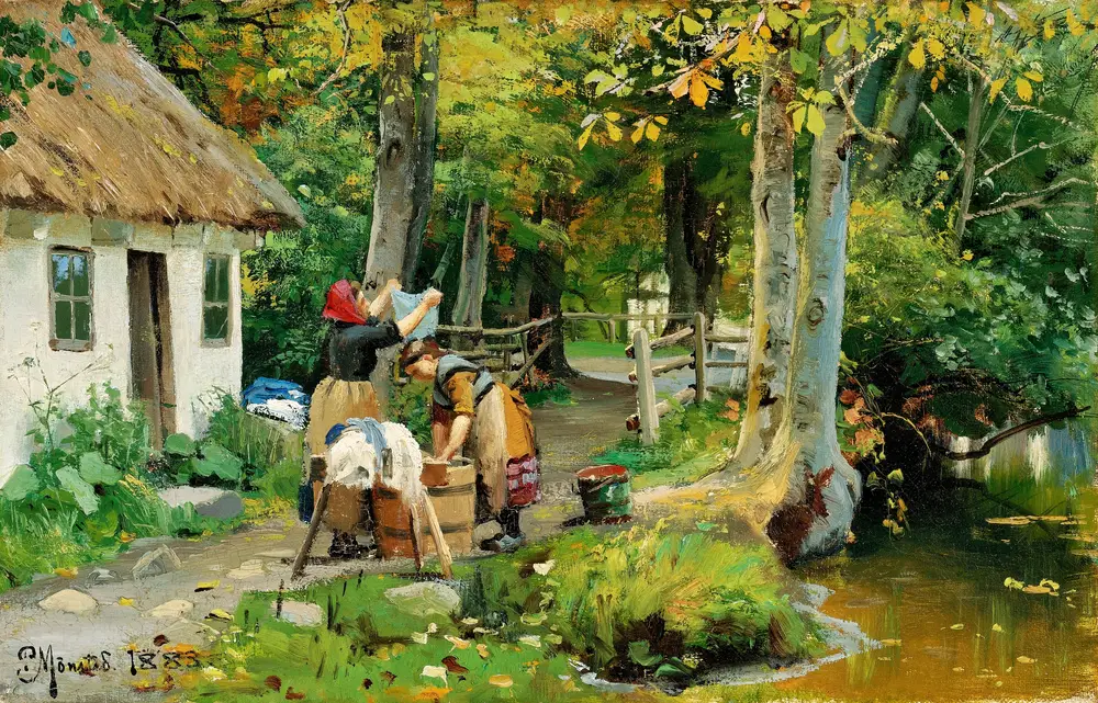 Washing Day (1883) by Peder Mørk Mønsted