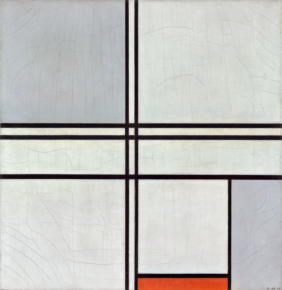 Composition (No. 1) Gray-Red (1935) by Piet Mondrian