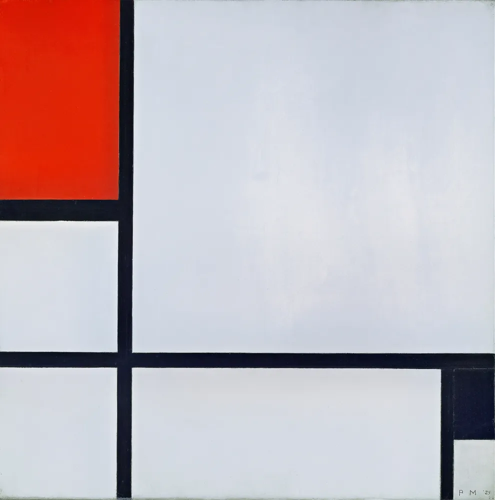 Composition No. I, with Red and Black (1929) by Piet Mondrian