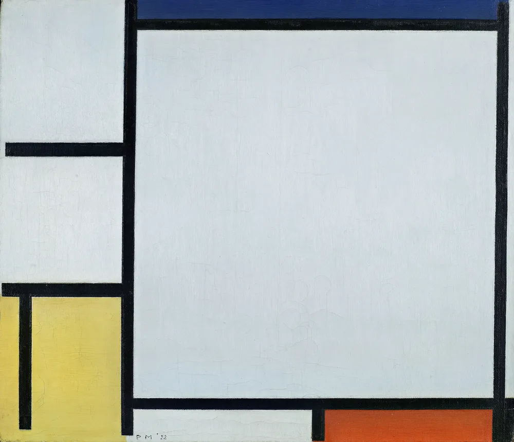 Composition with Blue, Red, Yellow, and Black (1922) by Piet Mondrian