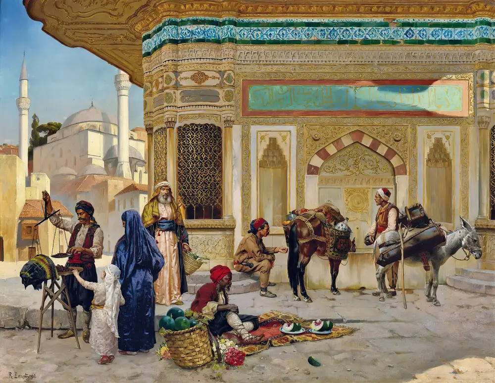 The Fountain Of Ahmed III, Istanbul by Rudolf Ernst