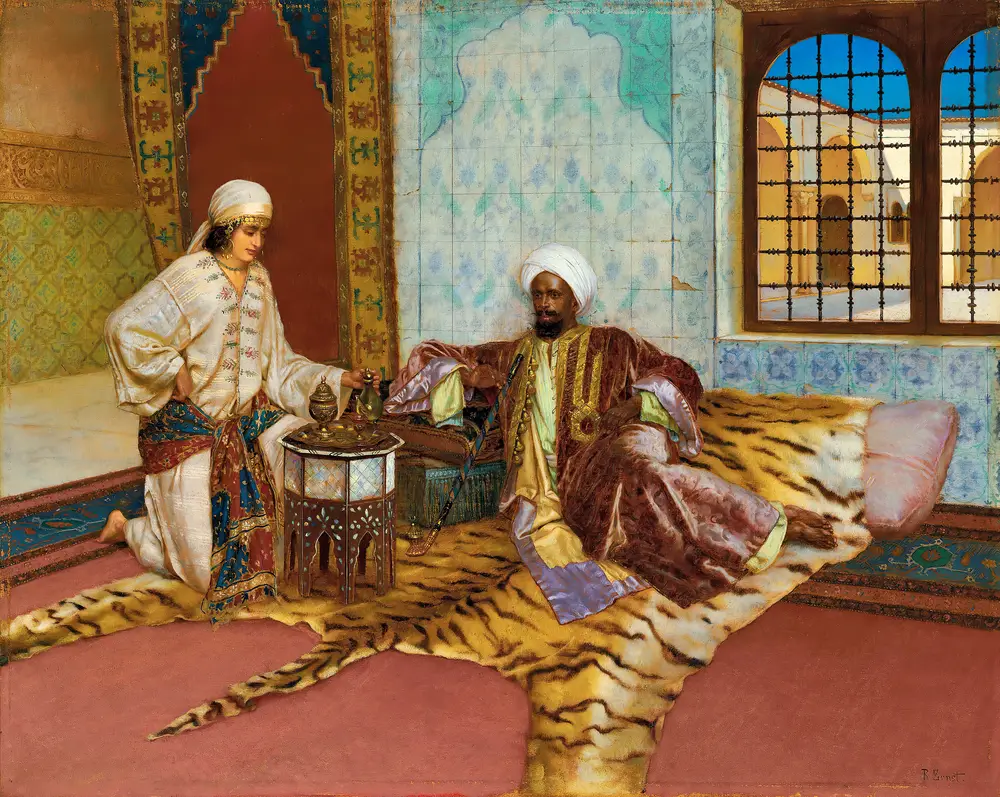 The narghile Smoker by Rudolf Ernst